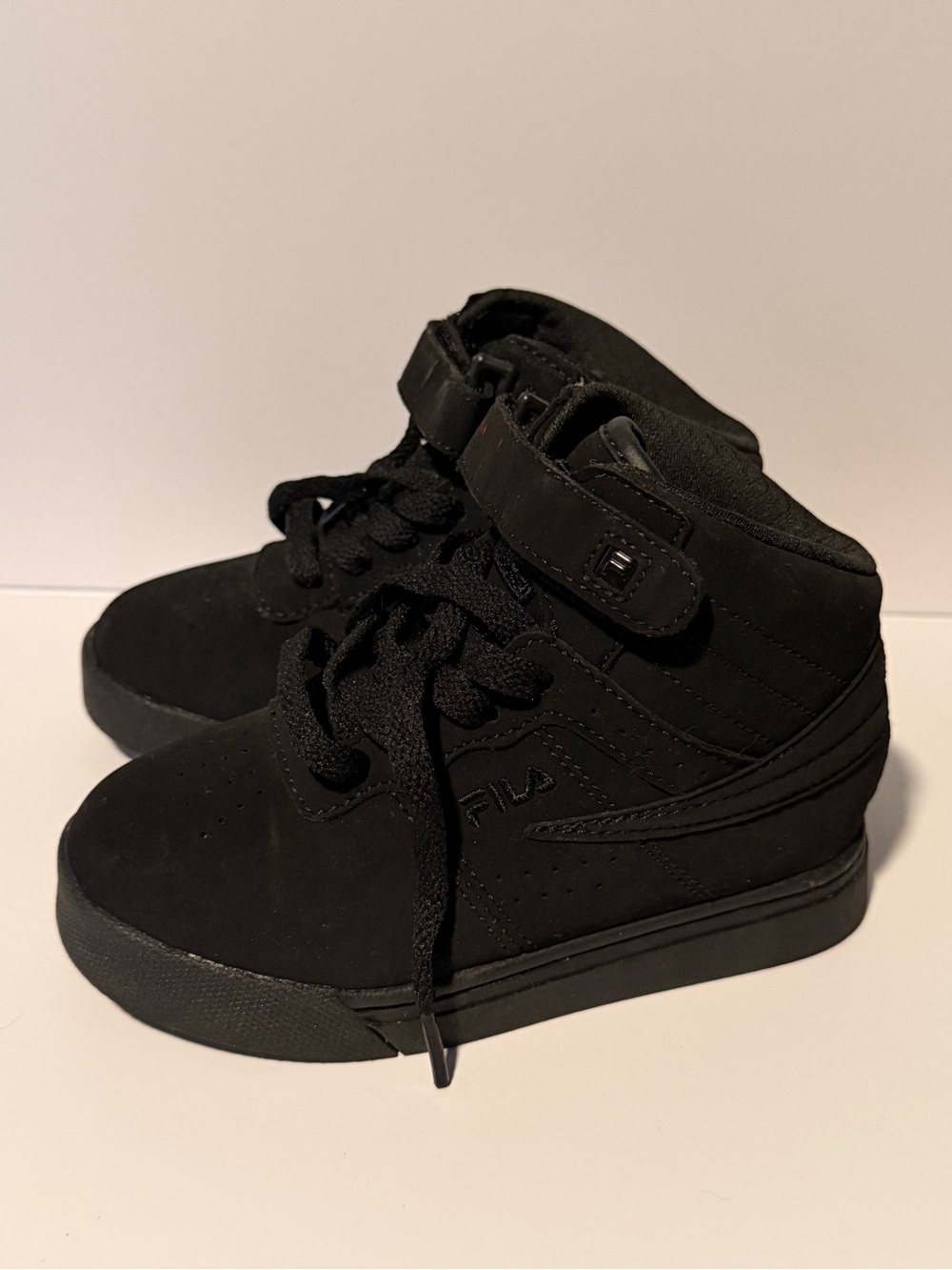 Fila Kids Black High-Top Sneakers with Strap